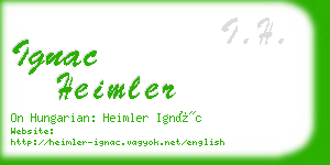 ignac heimler business card